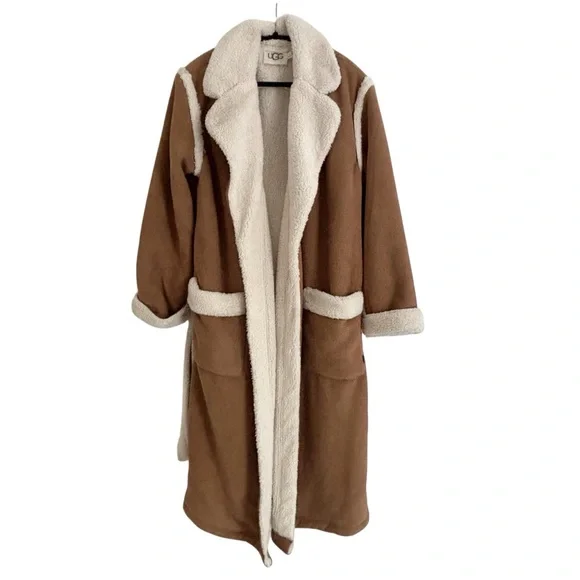 UGG Women's Notch-Lapel Tie-Waist Classic Robe NWT Size Medium - Picture 3 of 5